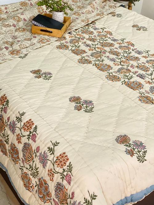 HandBlock Printed Mulmul Reversible Quilt