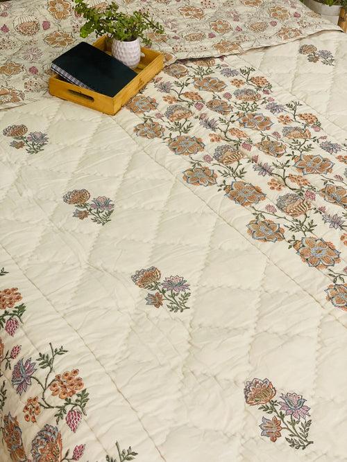 HandBlock Printed Mulmul Reversible Quilt