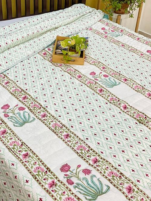 Blockprint Bedsheet & Quilt Set