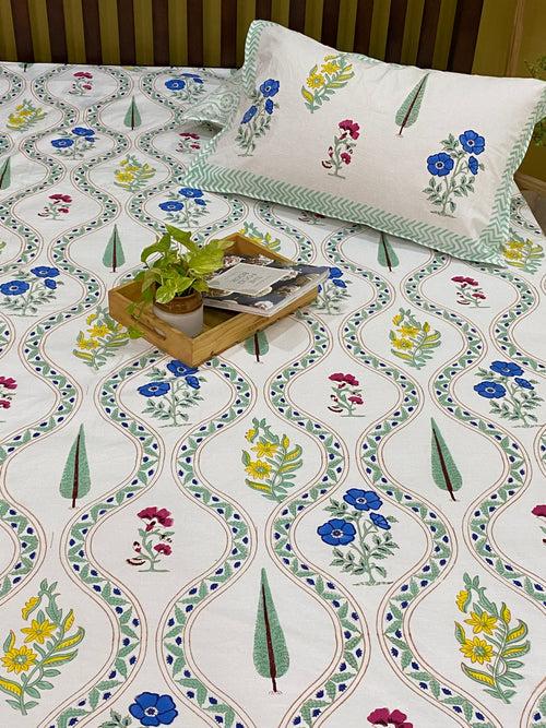 Blockprint Bedsheet & Quilt Set