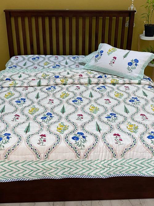 Blockprint Bedsheet & Quilt Set