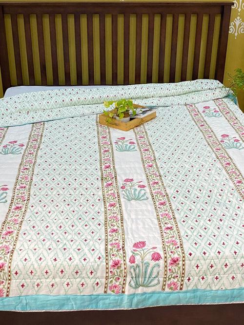 Blockprint Bedsheet & Quilt Set