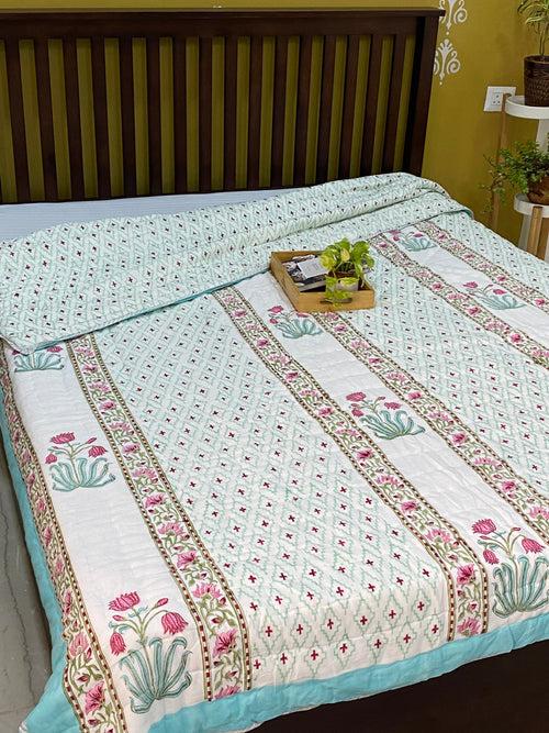 Blockprint Bedsheet & Quilt Set