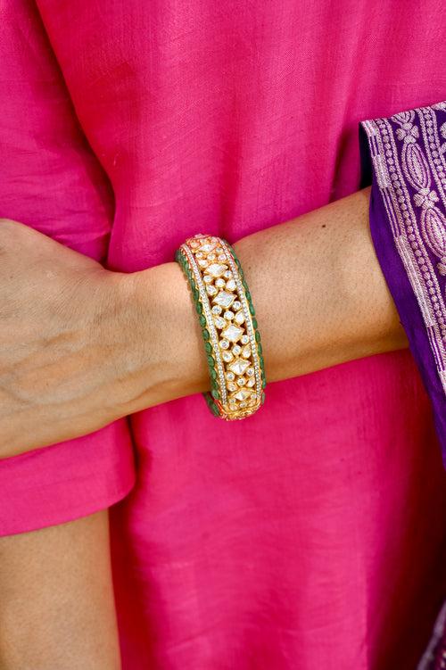 Exquisite Handcrafted 92.5 Silver Meenakari Bangle