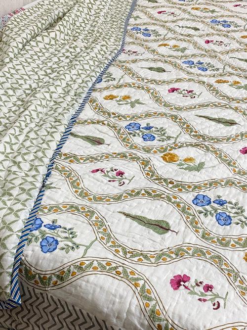 Blockprint Bedsheet & Quilt Set