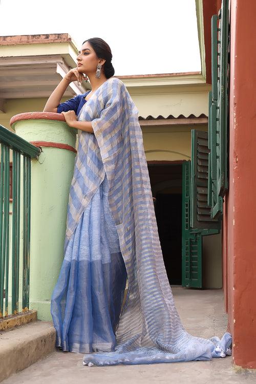 Handloom Tissue Linen Saree