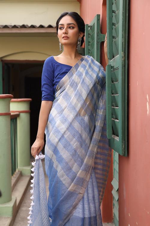 Handloom Tissue Linen Saree