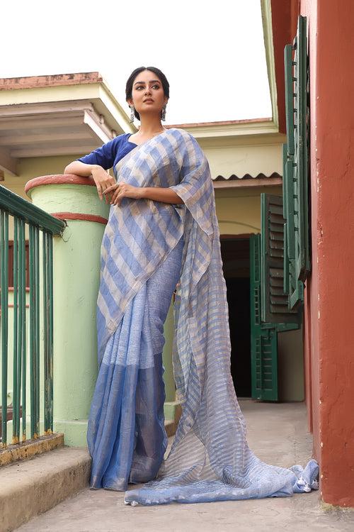 Handloom Tissue Linen Saree