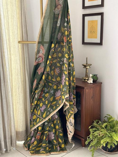 Handloom Chanderi Cotton Silk Kalamkari Saree