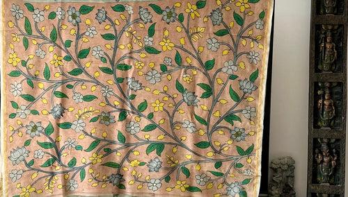 Handloom Chanderi Cotton Silk Kalamkari Saree