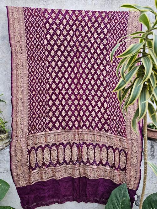 Pure Banarsi Georgette Bandhani Dupatta