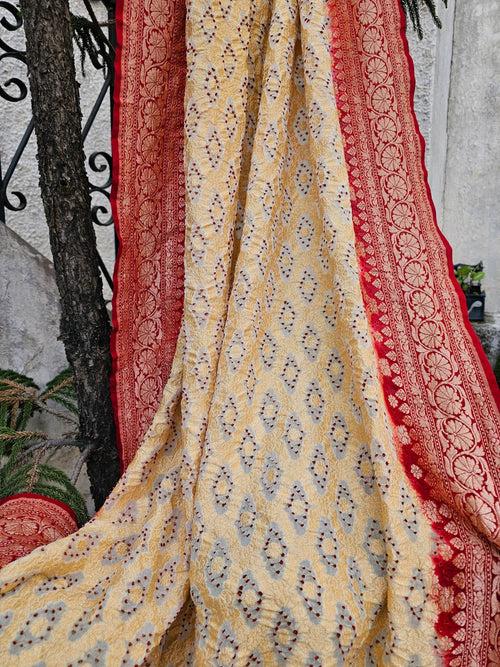 Pure Banarsi Georgette Bandhani Dupatta