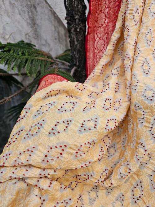 Pure Banarsi Georgette Bandhani Dupatta