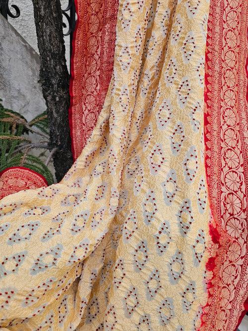 Pure Banarsi Georgette Bandhani Dupatta