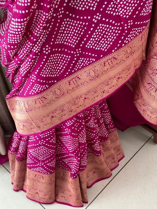 Pure Banarsi Silk Bandhani Saree