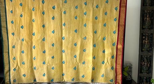 Jai SitaRam Theme Pure Kanjivaram Silk Kalamkari Saree