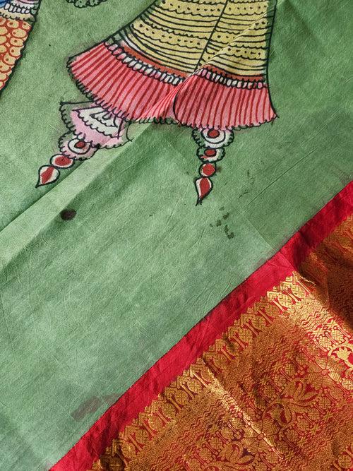 Jai Siya Ram Handloom Kanchi Pattu Kalamkari Dupatta