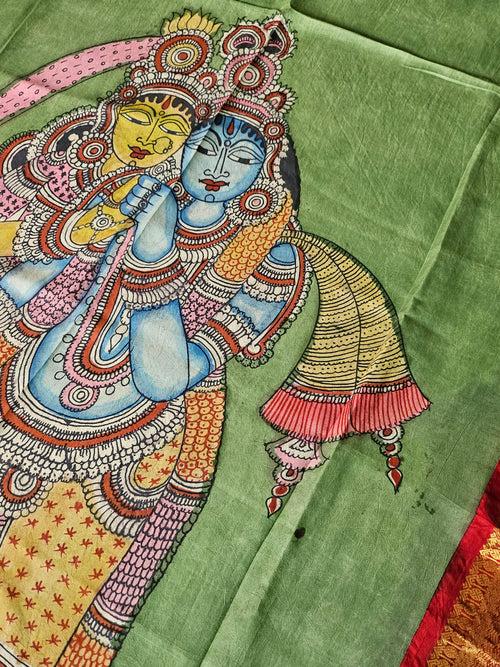 Jai Siya Ram Handloom Kanchi Pattu Kalamkari Dupatta