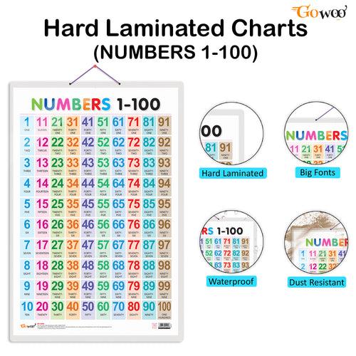 Set of 3 Wild Animals, Birds and Numbers 1-100 Early Learning Educational Charts for Kids | 20"X30" inch |Non-Tearable and Waterproof | Double Sided Laminated | Perfect for Homeschooling, Kindergarten and Nursery Students