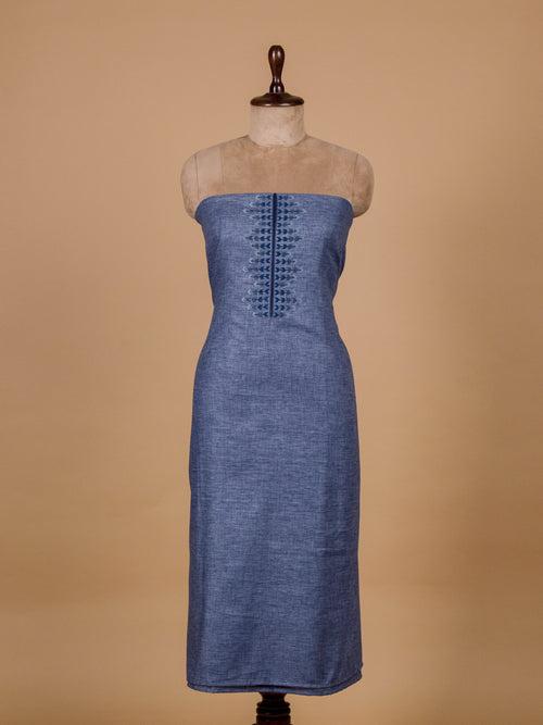 Blue Cotton Dress Material