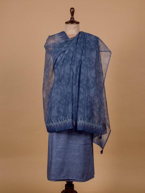 Blue Cotton Dress Material