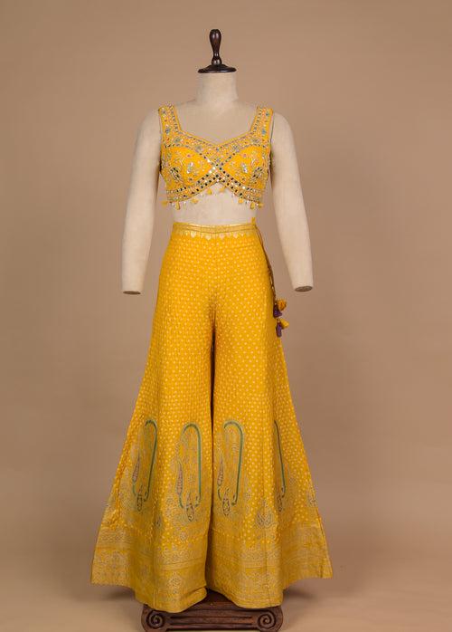 Yellow Georgette Fusion Dress