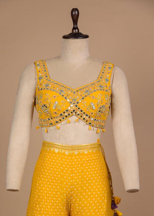 Yellow Georgette Fusion Dress