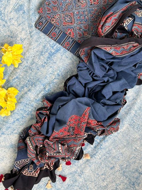 Natural Dyes Handblock Ajrakh Cotton Suit