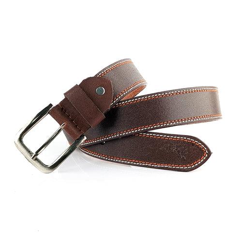 Ficuster Men Dark Brown Genuine Leather Belt