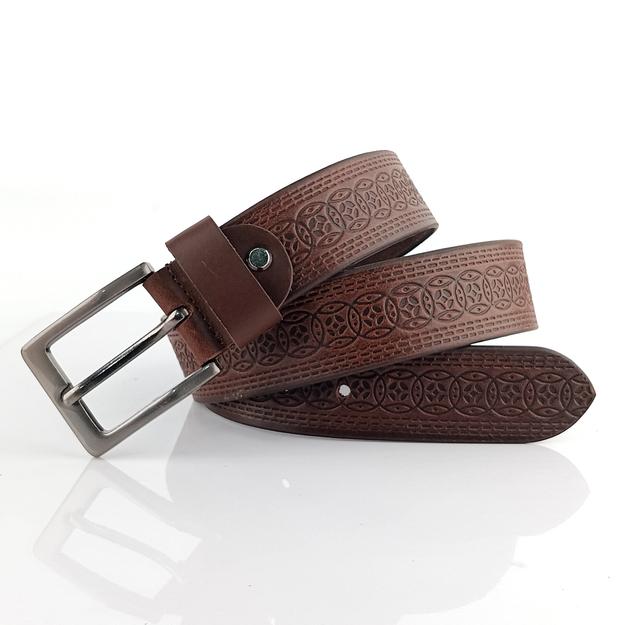 Ficuster Men Dark Brown Genuine Leather Belt