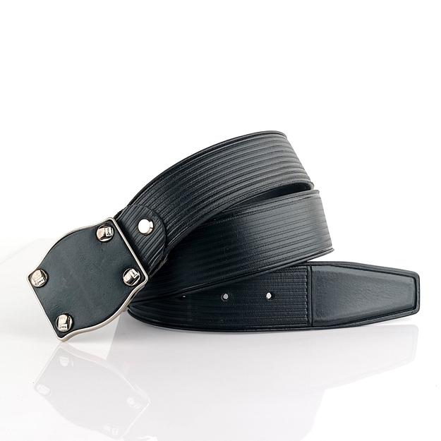 Ficuster Men Black Genuine Leather Belt