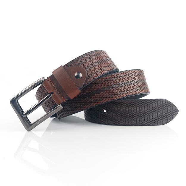 Ficuster Men  Brown Grain Leather Belt