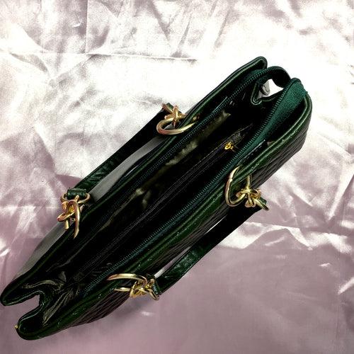 Ficuster Dark Green Faux Leather Handbag