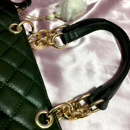 Ficuster Dark Green Faux Leather Handbag