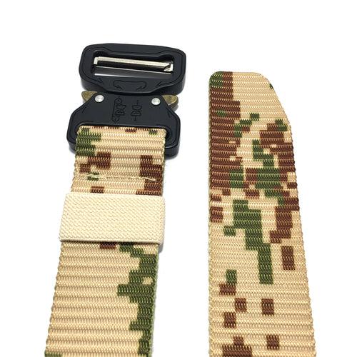 Ficuster Unisex Beige Camouflage Pattern Nylon Canvas Braided Belt