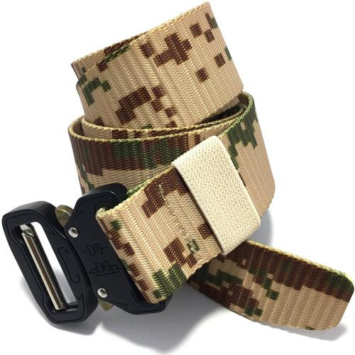 Ficuster Unisex Beige Camouflage Pattern Nylon Canvas Braided Belt