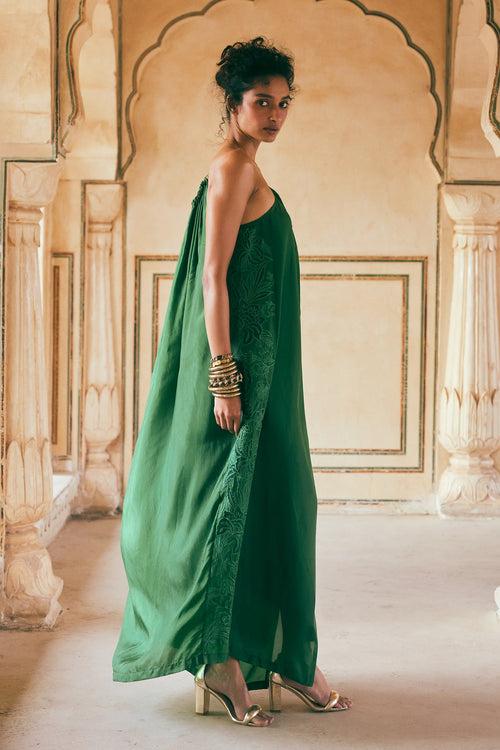Emerald Green One-Shoulder Dress