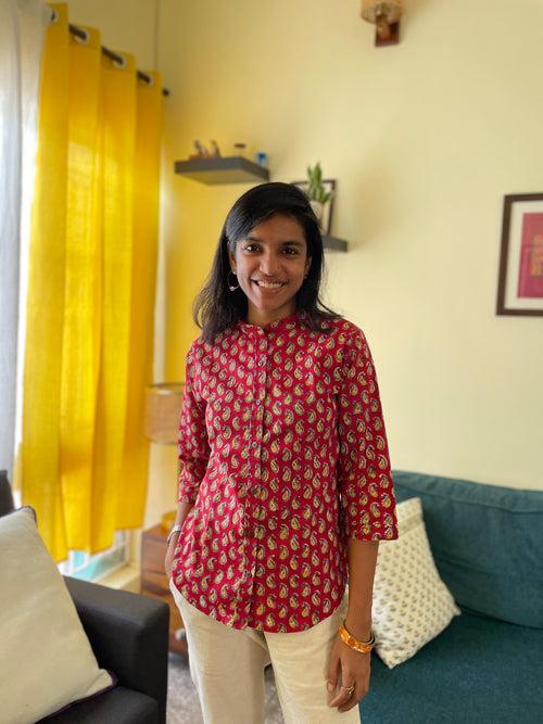 Nilofer Handprinted Shirt (Colours available)
