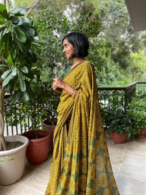 Razia Ajrakh Mul Cotton Sarees