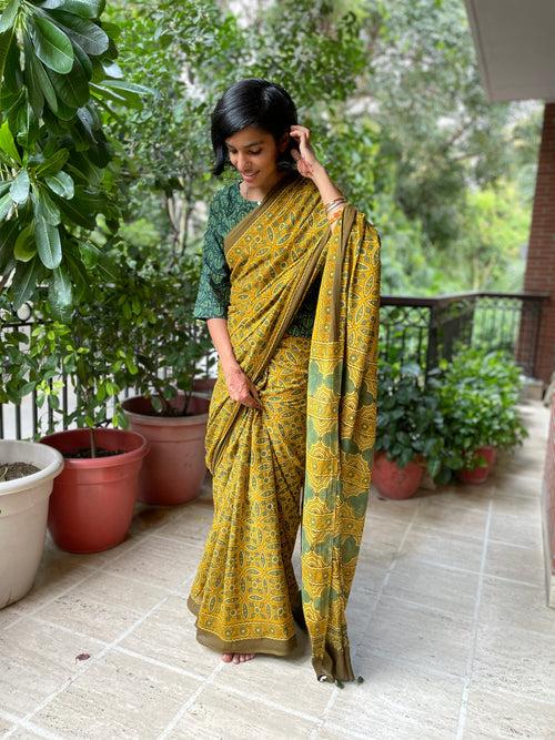 Razia Ajrakh Mul Cotton Sarees