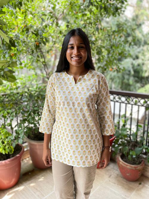 Amaltas Handblock Printed Cotton Kurti