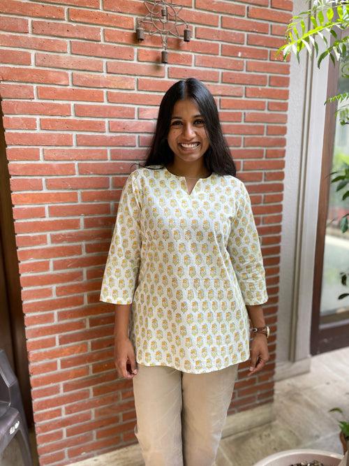 Amaltas Handblock Printed Cotton Kurti