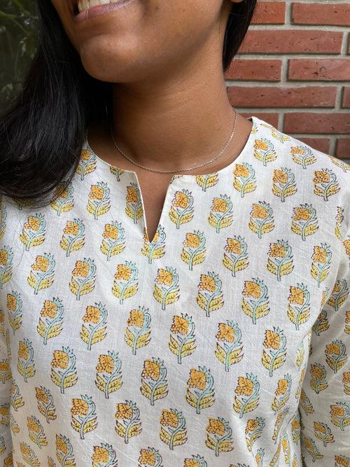 Amaltas Handblock Printed Cotton Kurti