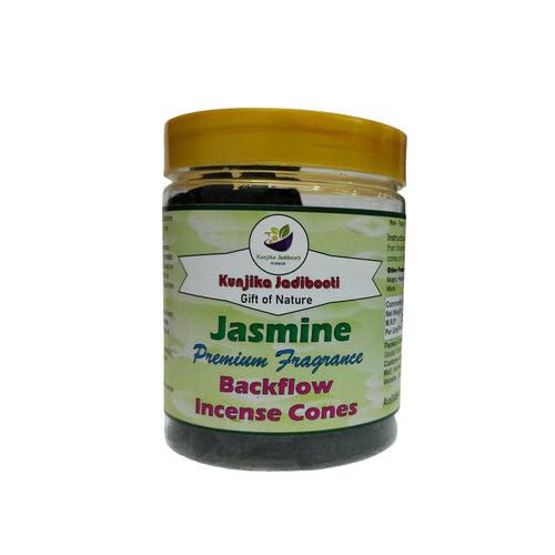 Kunjika Jadibooti Premium Scented Backflow Incense Dhoop /Cone | No Charcoal No Bamboo | for Pooja, Rituals & Special Occassions, Smoke Fountain, Jasmine Fragrance - 200 Gms