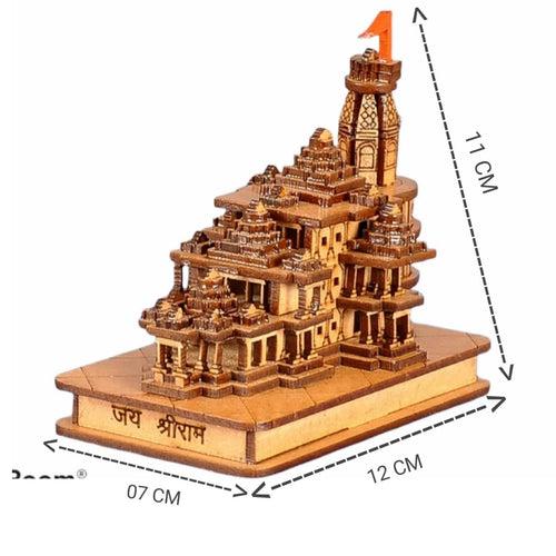 Handmade Wooden Shri Ram mandir Ayodhya 3D Wood Tempal for Home Decoration, Office, and Gift ! Full Polished Shri Ram Janmbhoomi Temple 3D Model Ideal