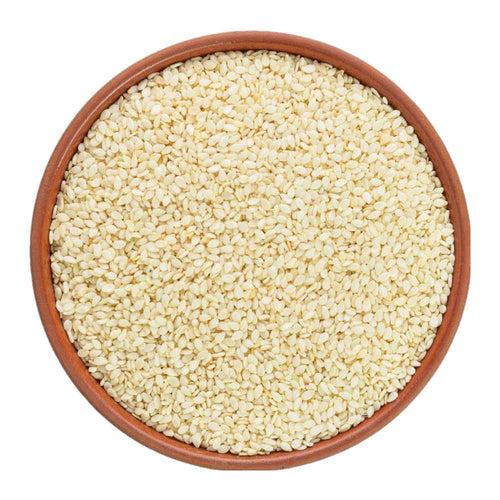 Kunjika Jadibooti Whole White Sesame Seeds Natural White Til | Safed Til Seeds for Eating | Raw Seeds | Indian Spices & Masala- 200 gm