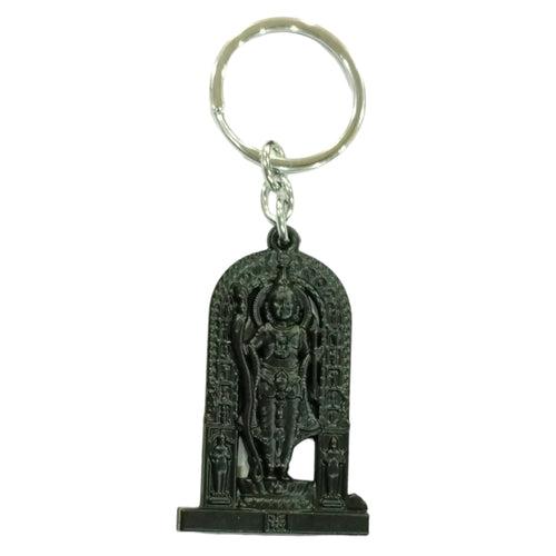 Lord Shri Ram Statue as of Ayodhya Ram Mandir  Keychain Metal | Black metal Double Sided