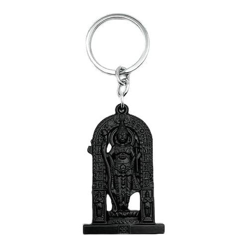 Lord Shri Ram Statue as of Ayodhya Ram Mandir  Keychain Metal | Black metal Double Sided