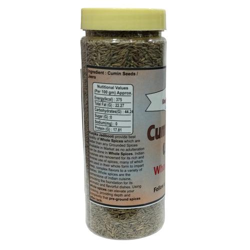 Kunjika Jadibooti Premium Whole Cumin Seeds Jeera Natural & Healthy Spices, Chemical Free & Pesticides Free | Indian Spices & Masala - 200 gm