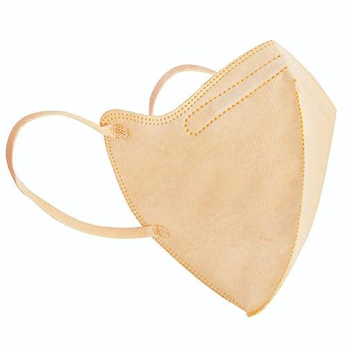 FFP2 Self Sanitizing Respirator Face Mask Ear Loop, Beige.